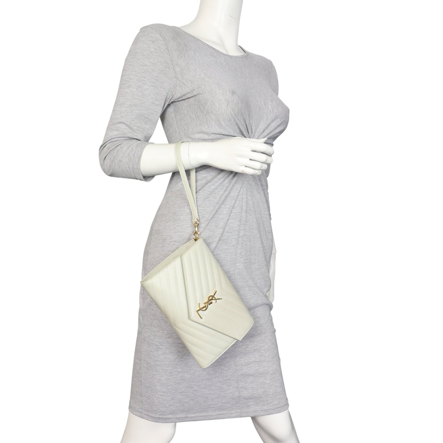 Saint Laurent Cassandre Flap Wristlet Pouch