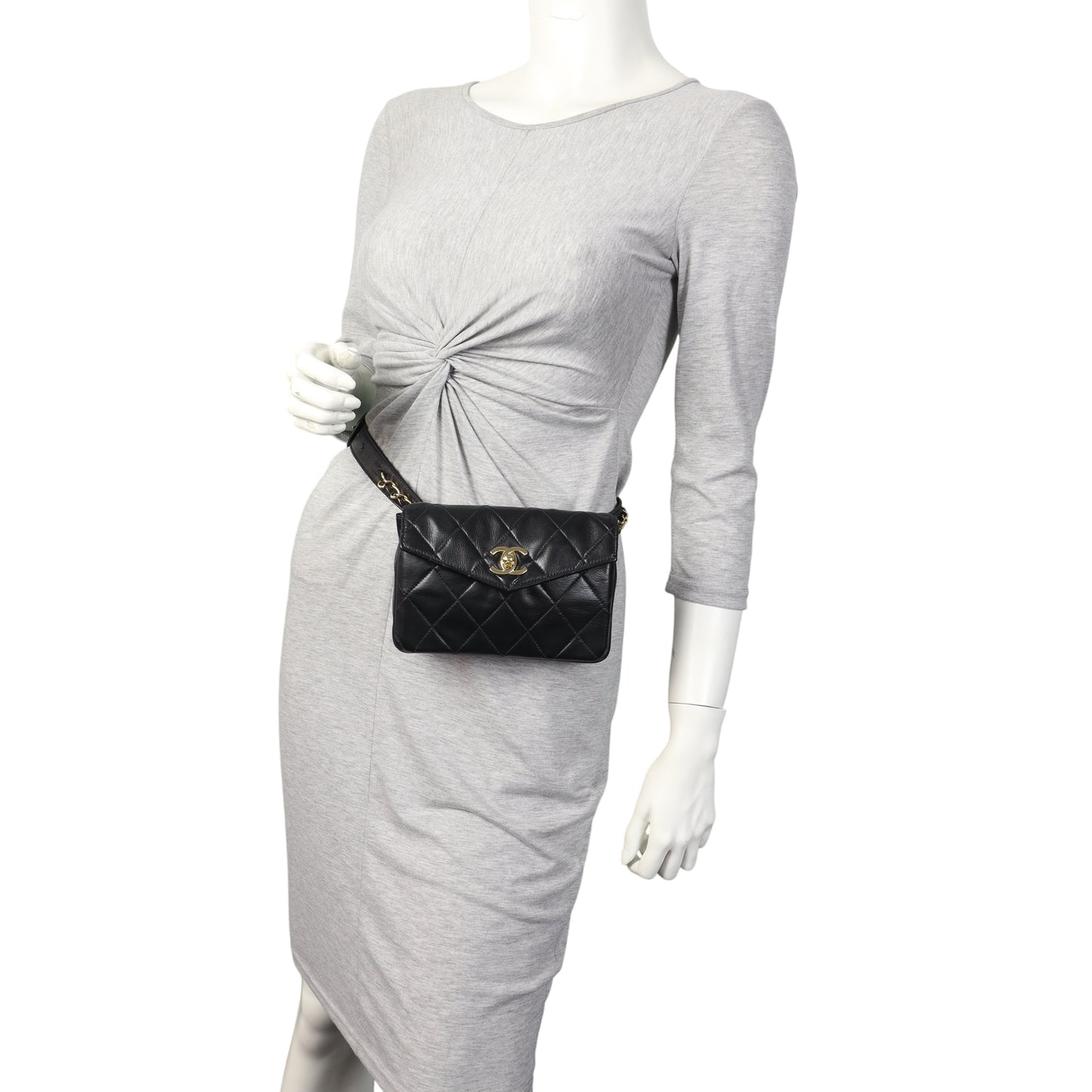 Chanel Vintage Quilted CC Belt Bag