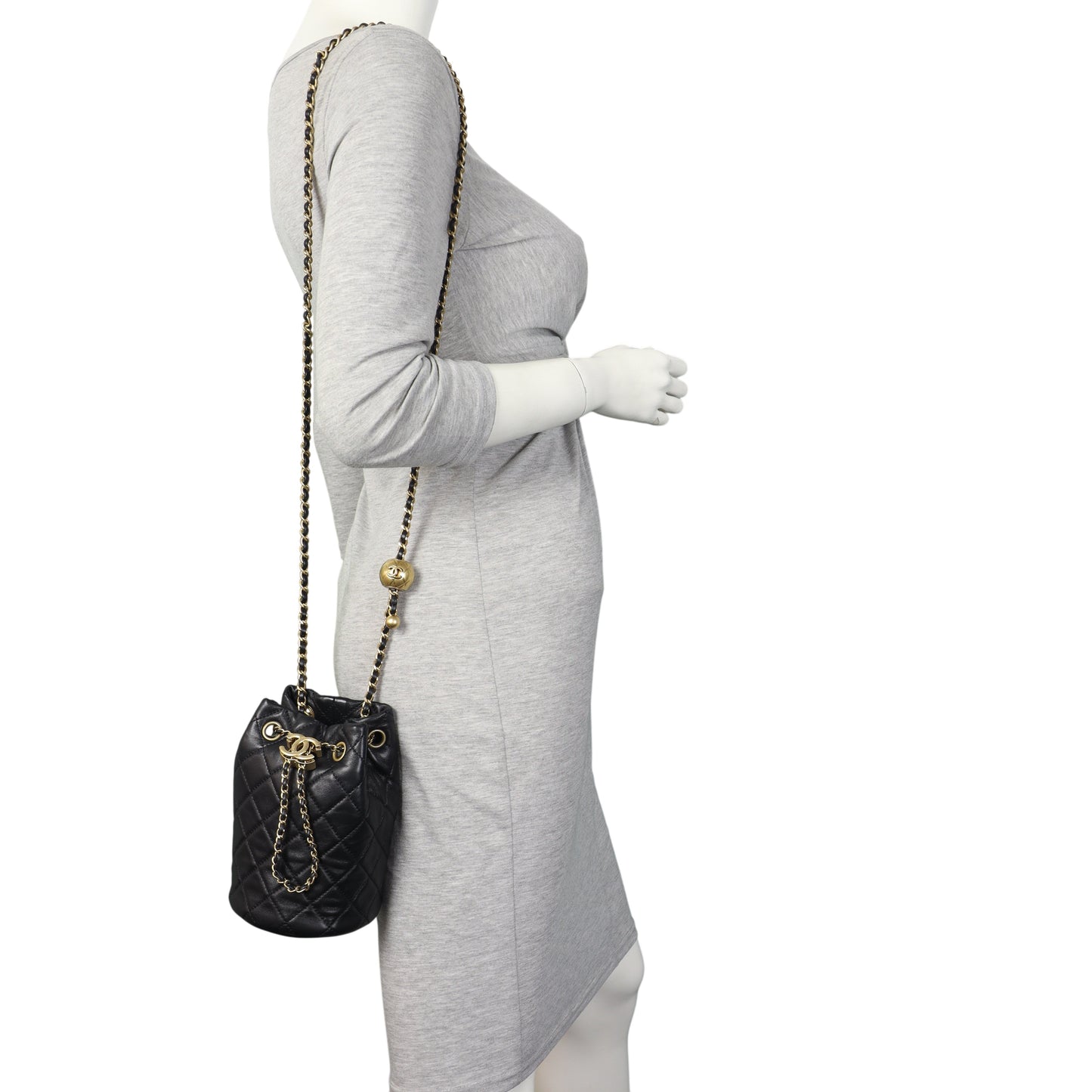 Chanel Pearl Crush Drawstring Bucket Bag