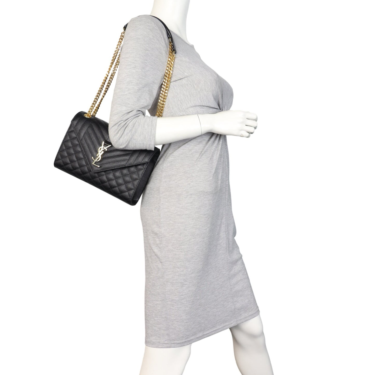 Saint Laurent Monogram Mix Matelasse Envelope Chain Bag Medium