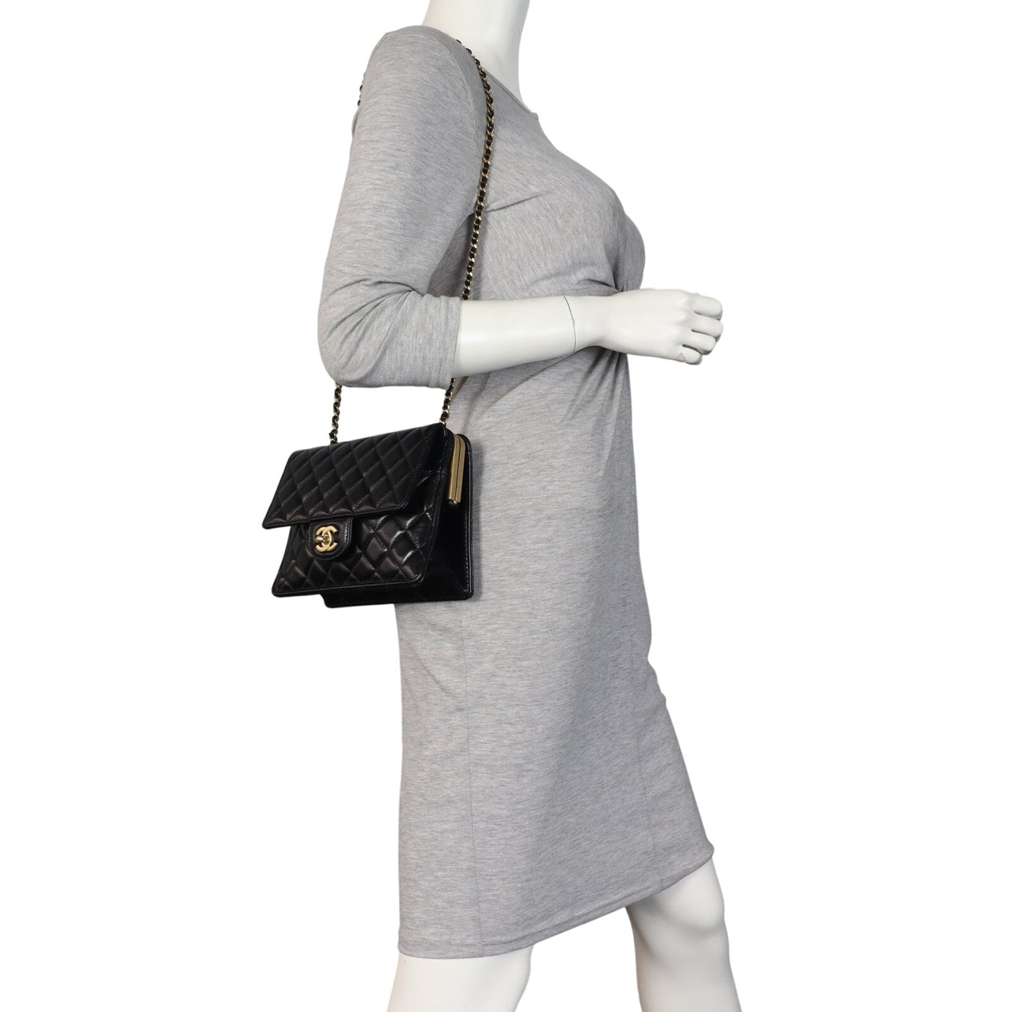 Chanel Quilted Frame Clutch Chain Bag