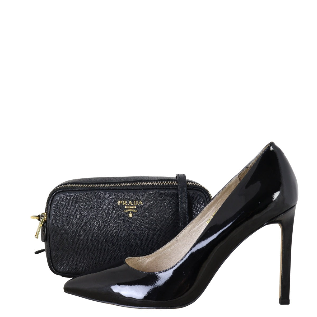 Prada Saffiano Lux Double Zip Camera Bag