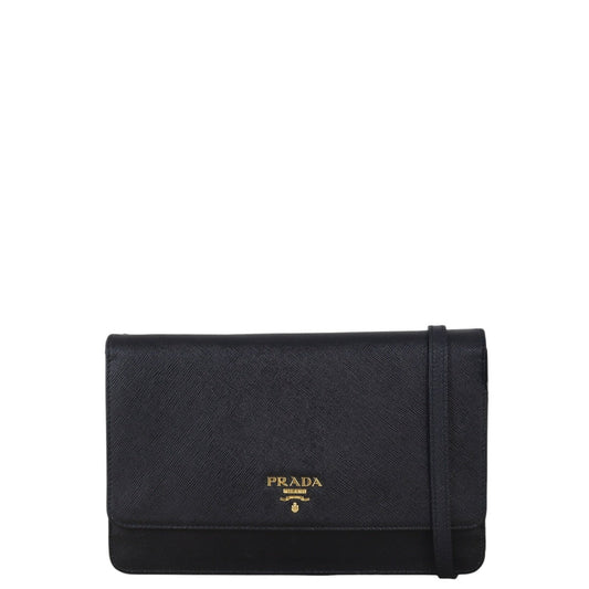 Prada Saffiano Metal Wallet on Strap