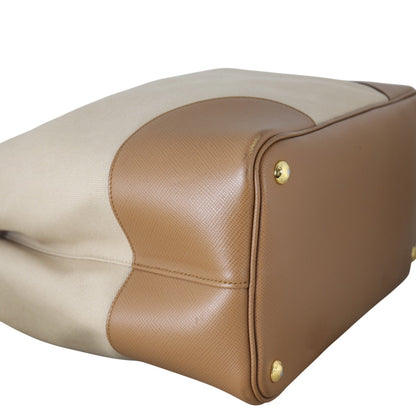 Prada Saffiano Cuir & Canapa Double Bag