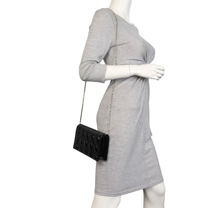 Dior Lady Dior Patent Cannage Pouch