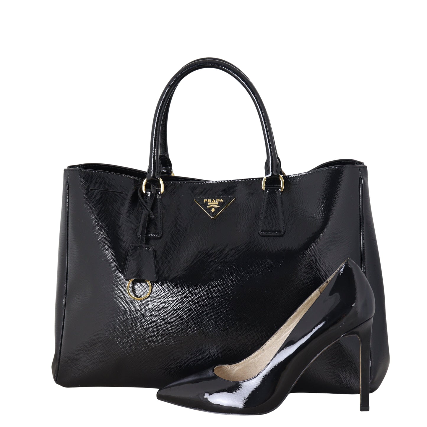 Prada Saffiano Vernice Lux Tote Large