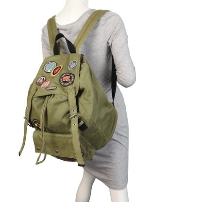 Saint Laurent Noe Canvas Multi Patch Backpack