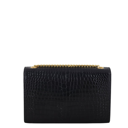Saint Laurent Kate Tassel Chain Bag Small Croc-Embossed