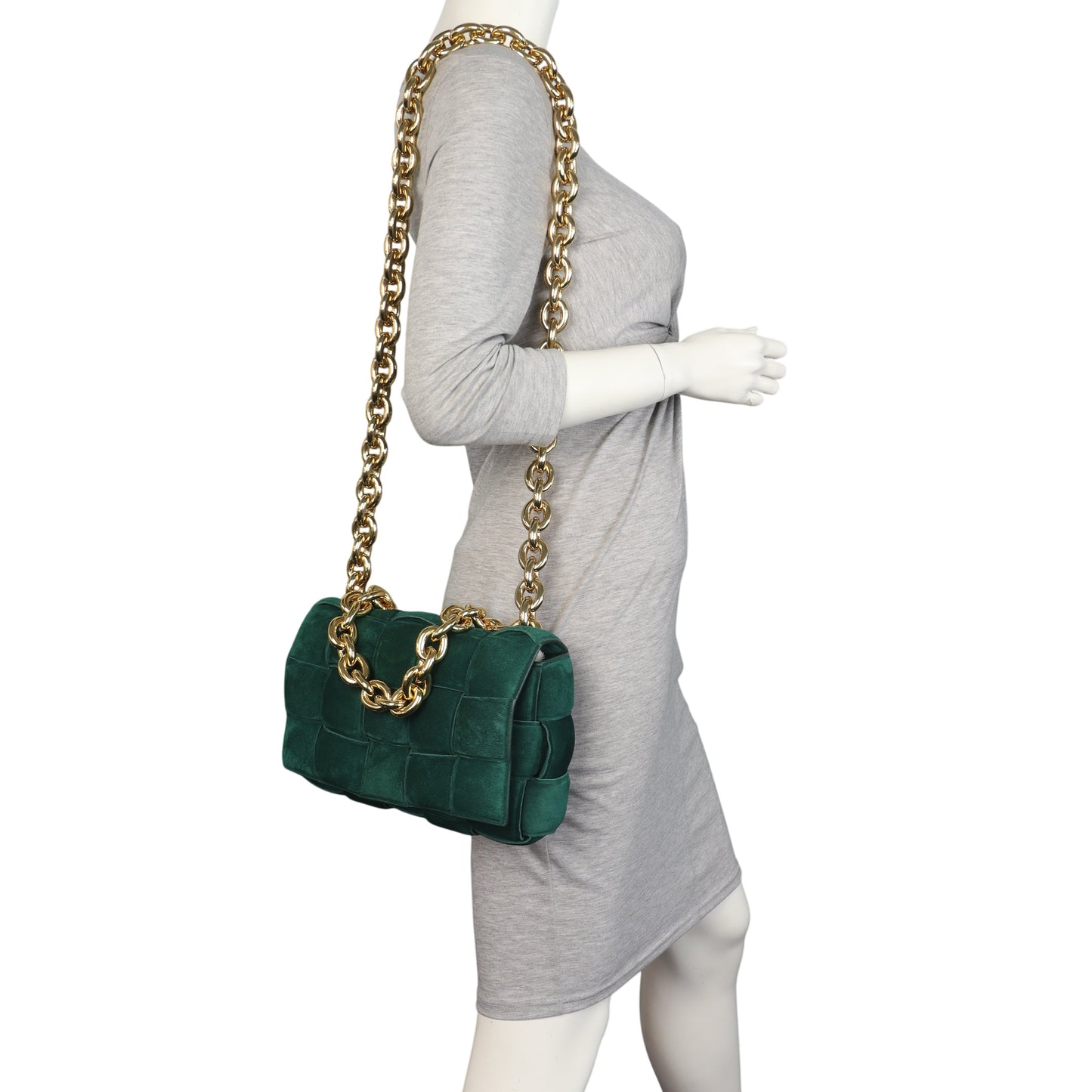 Bottega Veneta Chain Padded Cassette Bag Suede