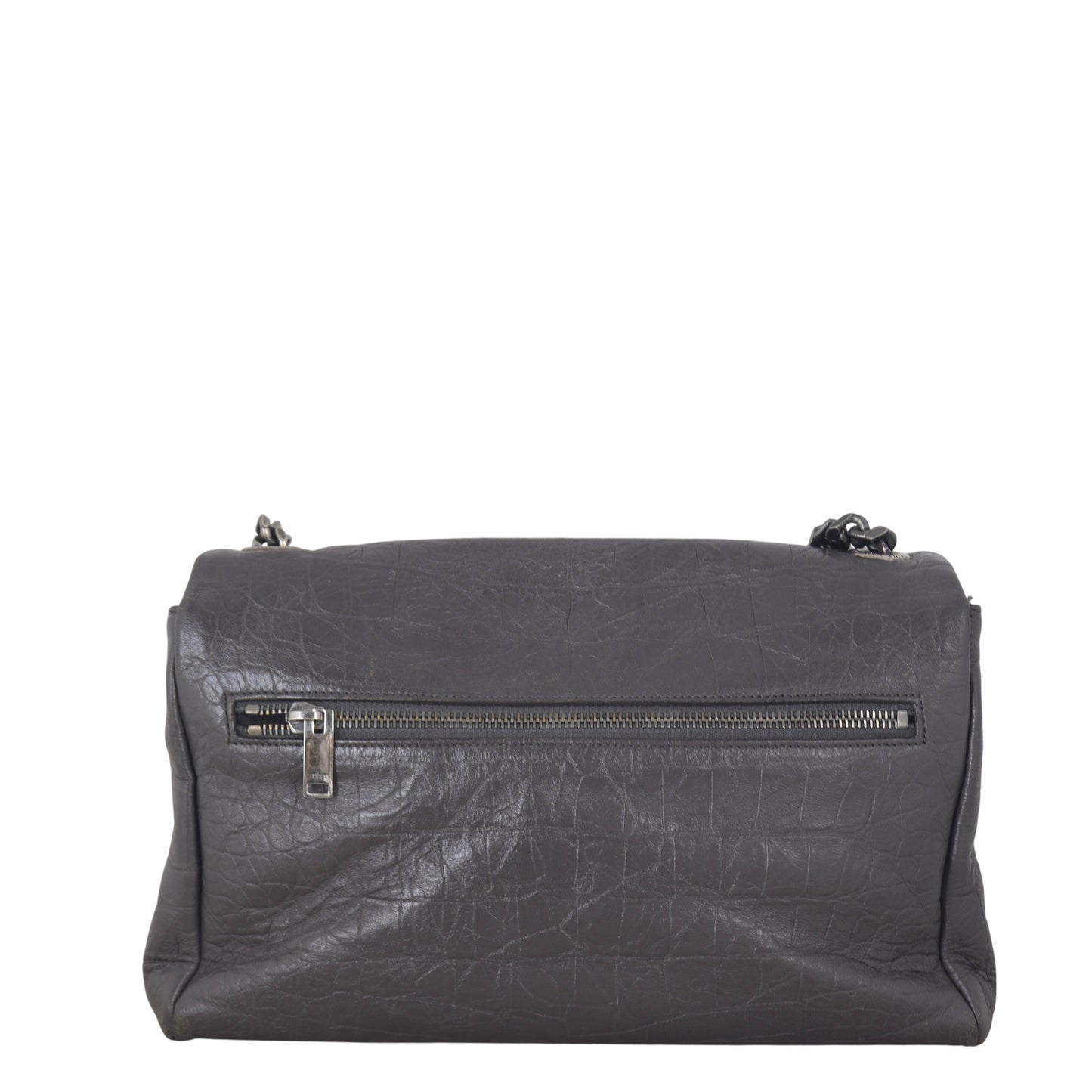 Saint Laurent West Hollywood Medium Croc-Embossed