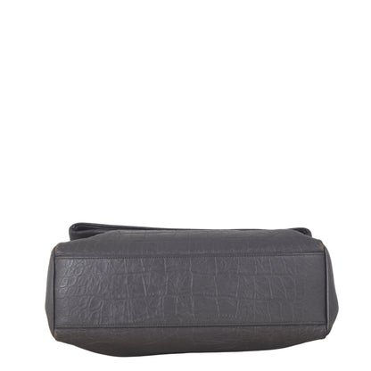 Saint Laurent West Hollywood Medium Croc-Embossed