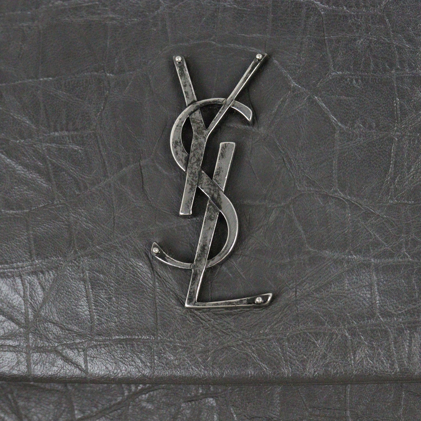 Saint Laurent West Hollywood Medium Croc-Embossed