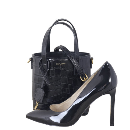 Saint Laurent Toy Shopping Tote Croc-embossed