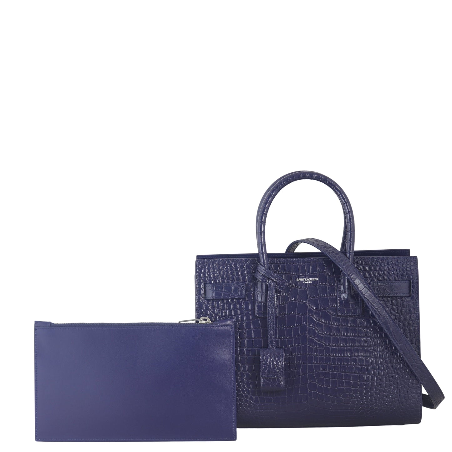 Saint Laurent Sac de Jour Baby Croc-Embossed