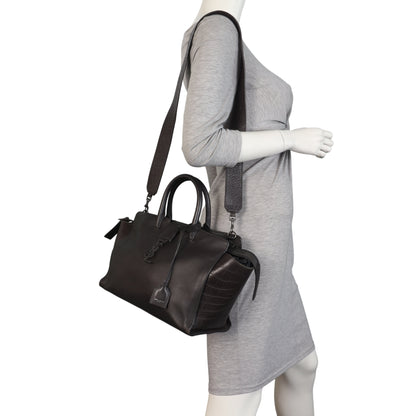Saint Laurent Downtown Cabas Croc-Embossed