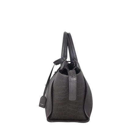 Saint Laurent Downtown Cabas Croc-Embossed
