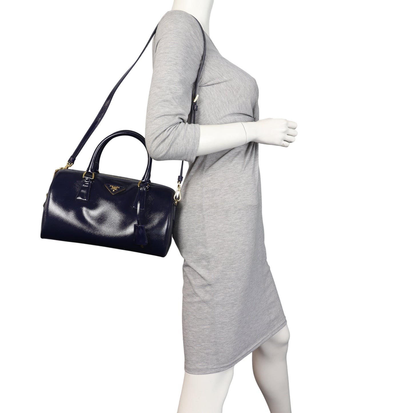 Prada Saffiano Vernice Bauletto Bag