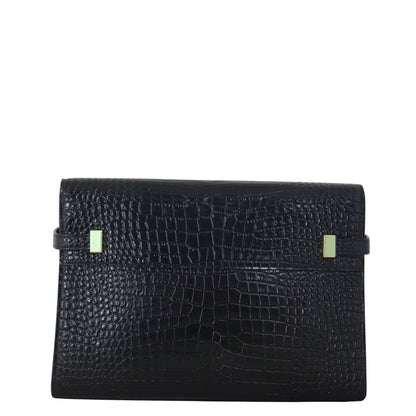 Saint Laurent Manhattan Shoulder Bag Medium Croc Embossed