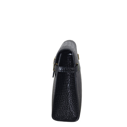 Saint Laurent Manhattan Shoulder Bag Medium Croc Embossed