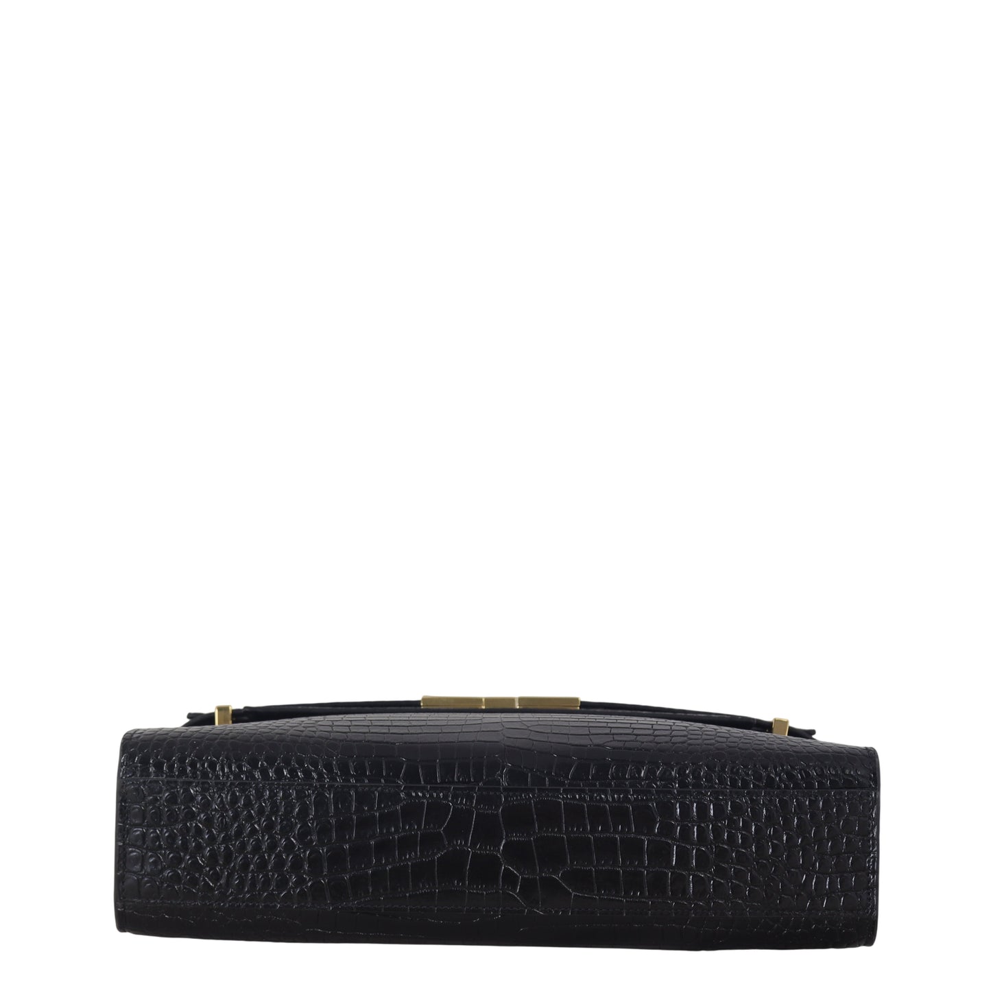 Saint Laurent Manhattan Shoulder Bag Medium Croc Embossed