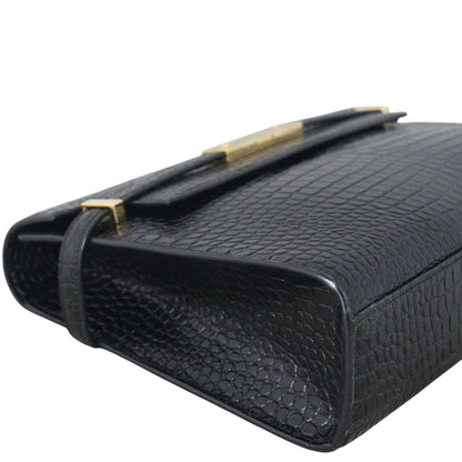 Saint Laurent Manhattan Shoulder Bag Medium Croc Embossed