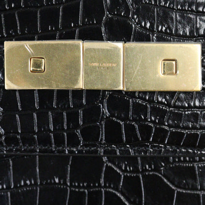 Saint Laurent Manhattan Shoulder Bag Medium Croc Embossed