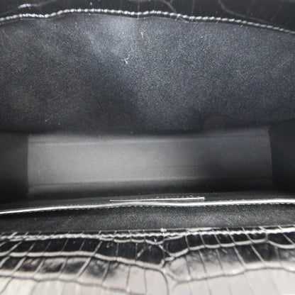 Saint Laurent Manhattan Shoulder Bag Medium Croc Embossed