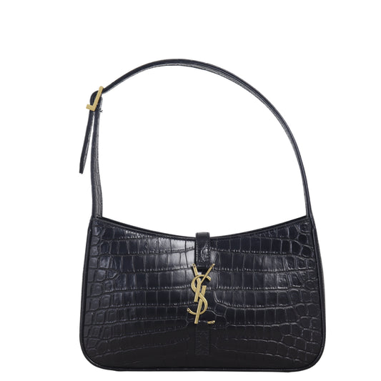 Saint Laurent Le 5 A 7 Hobo Croc-Embossed