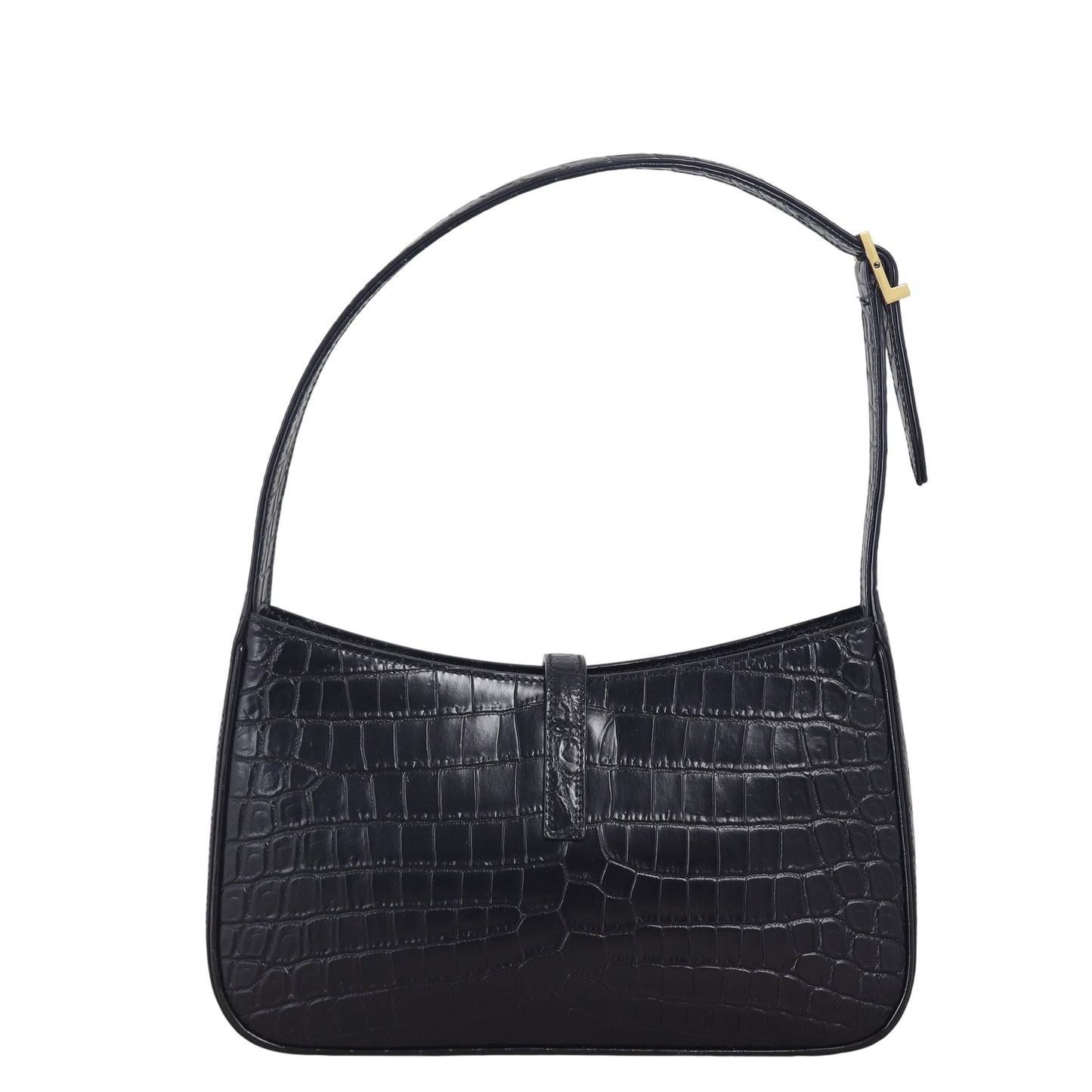 Saint Laurent Le 5 A 7 Hobo Croc-Embossed