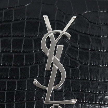 Saint Laurent Kate Tassel Chain Bag Small Croc-Embossed