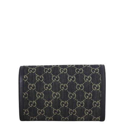 Gucci Dionysus GG Denim Chain Wallet