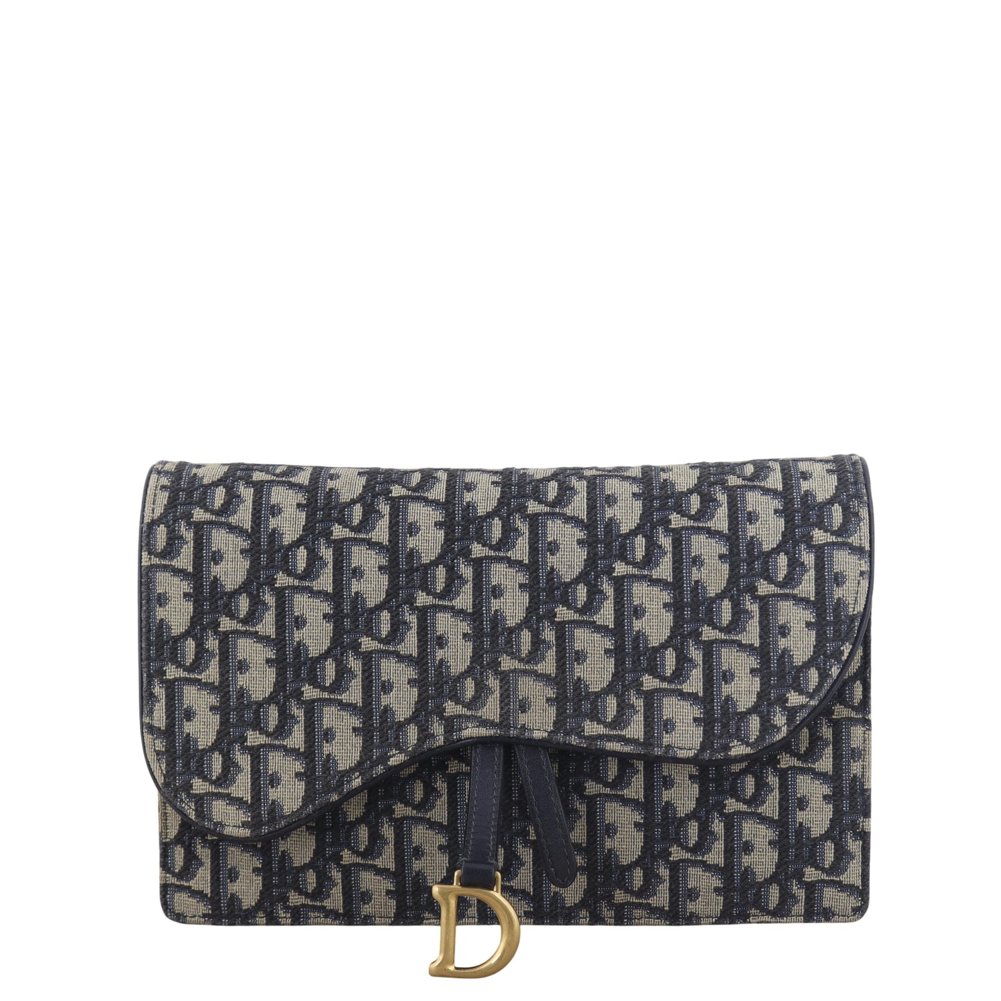 Dior Saddle Pouch Wallet on Chain Oblique