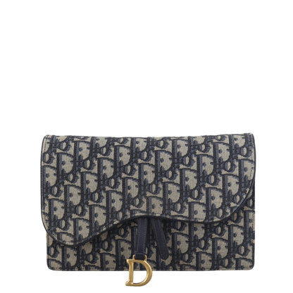 Dior Saddle Pouch Wallet on Chain Oblique