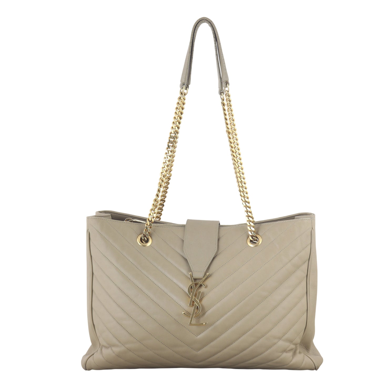 Saint Laurent Chevron Shopping Tote
