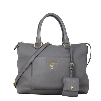 Prada Vitello Daino Zip Tote