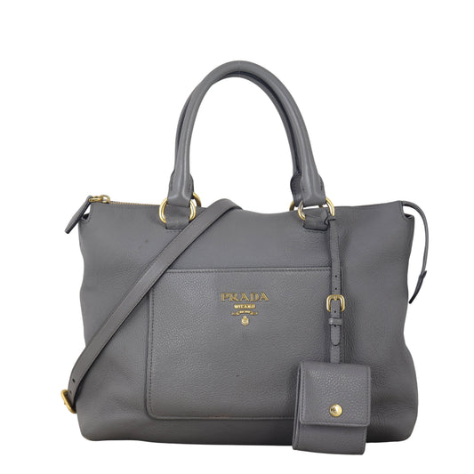 Prada Vitello Daino Zip Tote