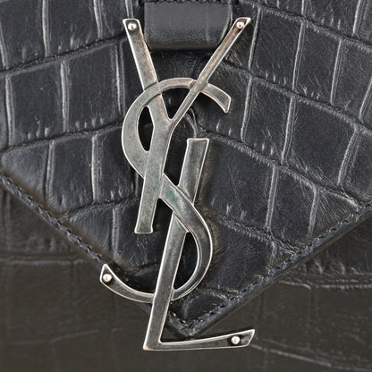 Saint Laurent College Large Croc Embossed