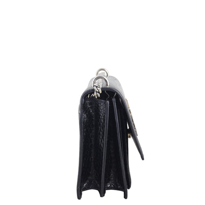 Saint Laurent Sunset Medium Croc-Embossed