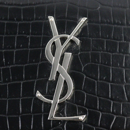 Saint Laurent Sunset Medium Croc-Embossed