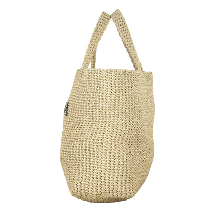 Prada Raffia Logo Tote Medium