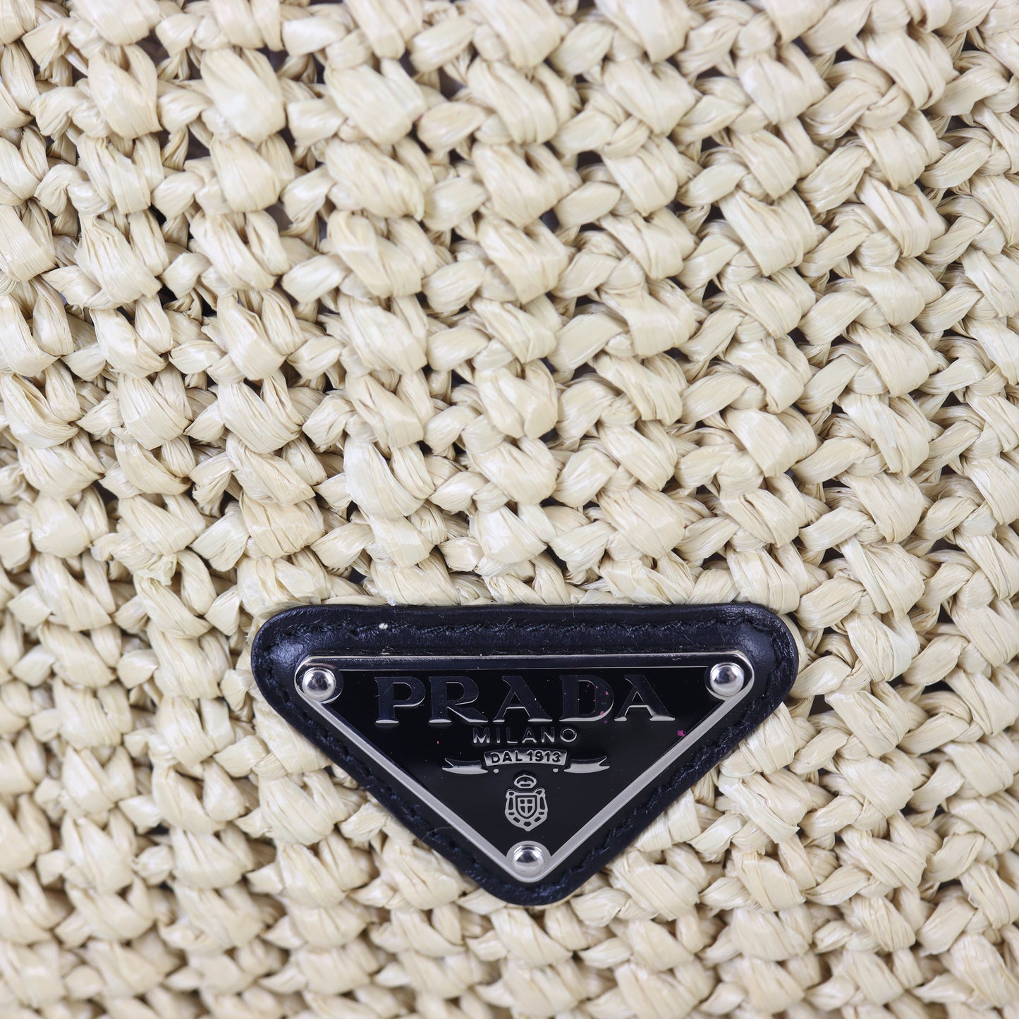 Prada Raffia Logo Tote Medium