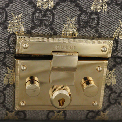Gucci GG Supreme Bees Padlock Shoulder Bag