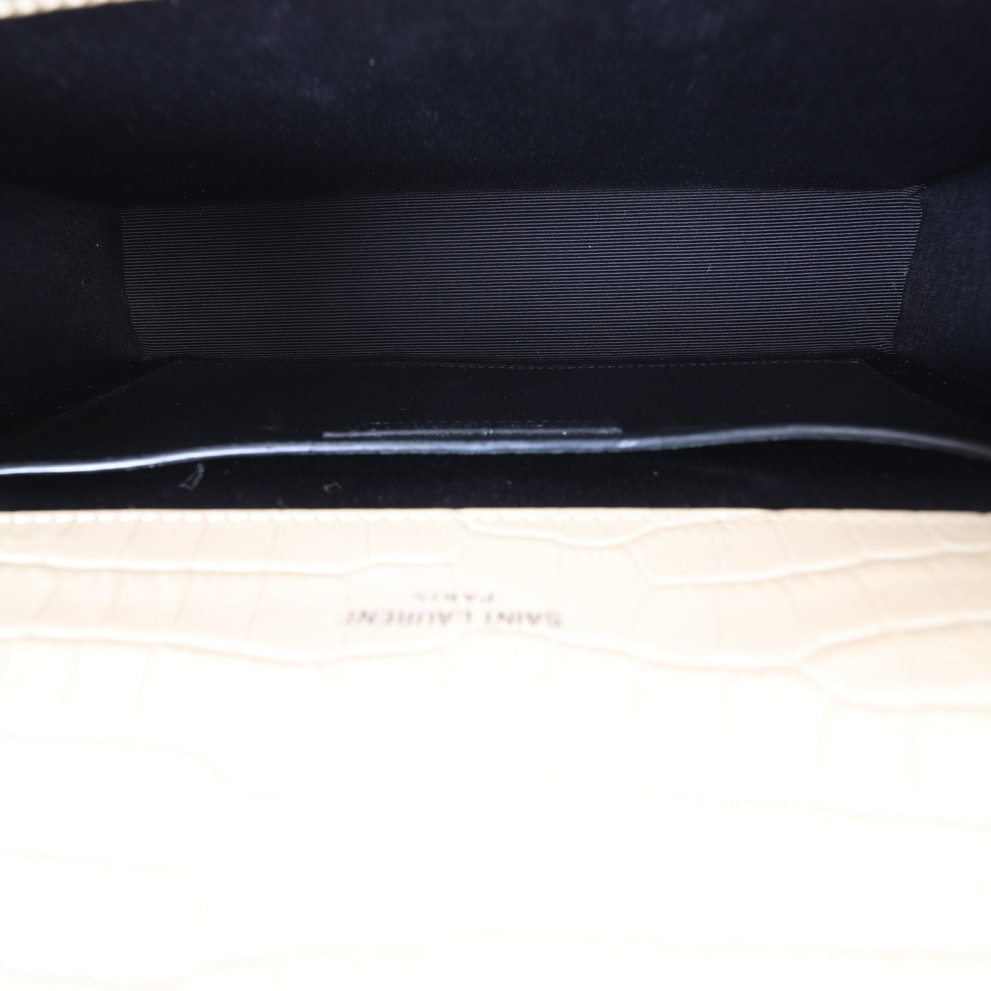 Saint Laurent Kate Tassel Chain Bag Medium Croc-Embossed