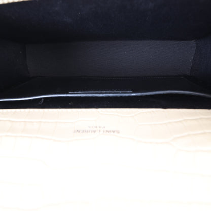 Saint Laurent Kate Tassel Chain Bag Medium Croc-Embossed