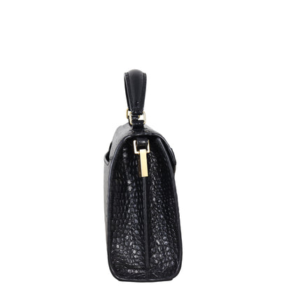 Saint Laurent Cassandra Top Handle Mini Croc-Embossed