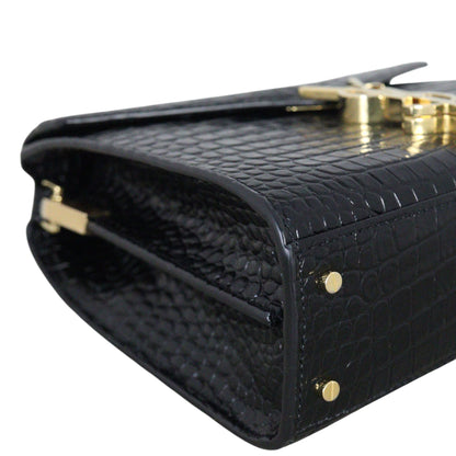Saint Laurent Cassandra Top Handle Mini Croc-Embossed
