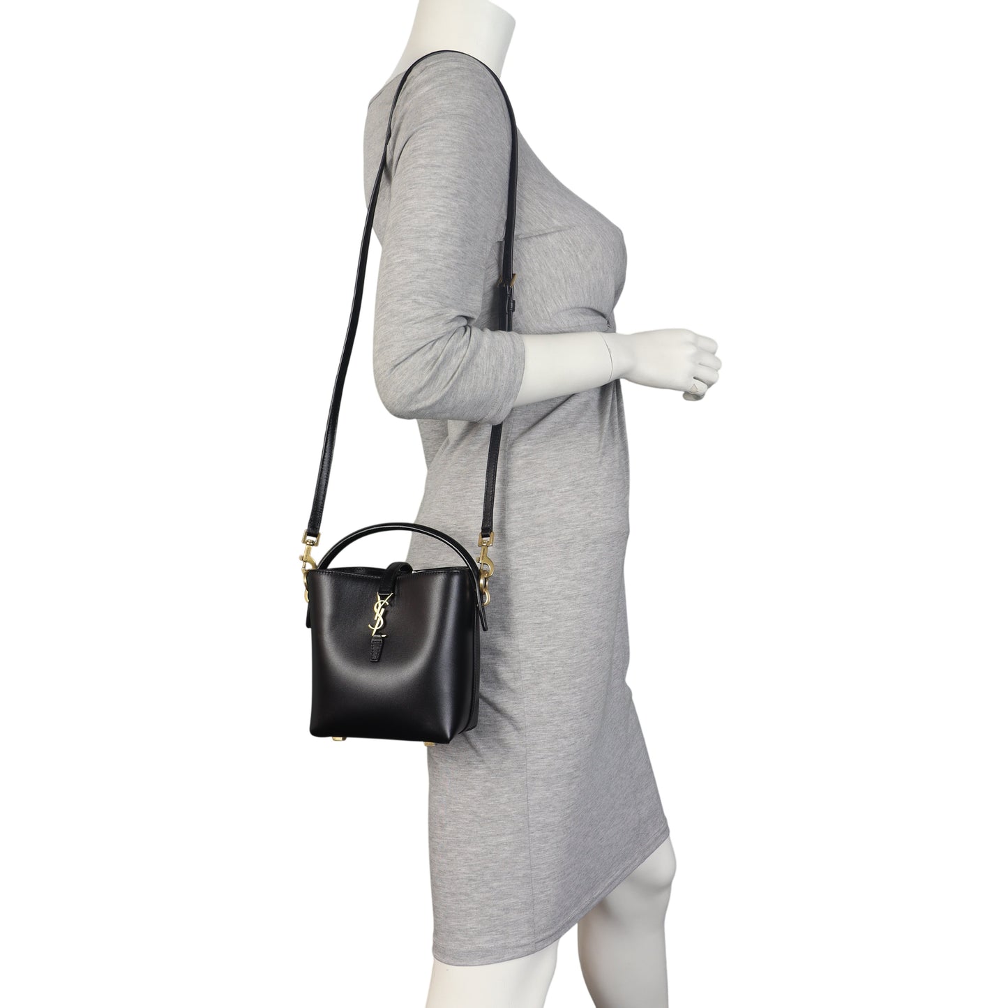 Saint Laurent Le 37 Mini Leather Bucket Bag