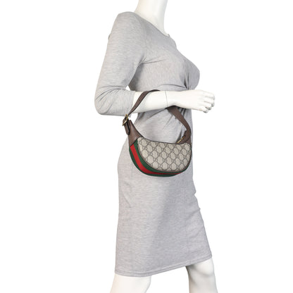 Gucci Ophidia GG Supreme Mini Crescent Shoulder Bag