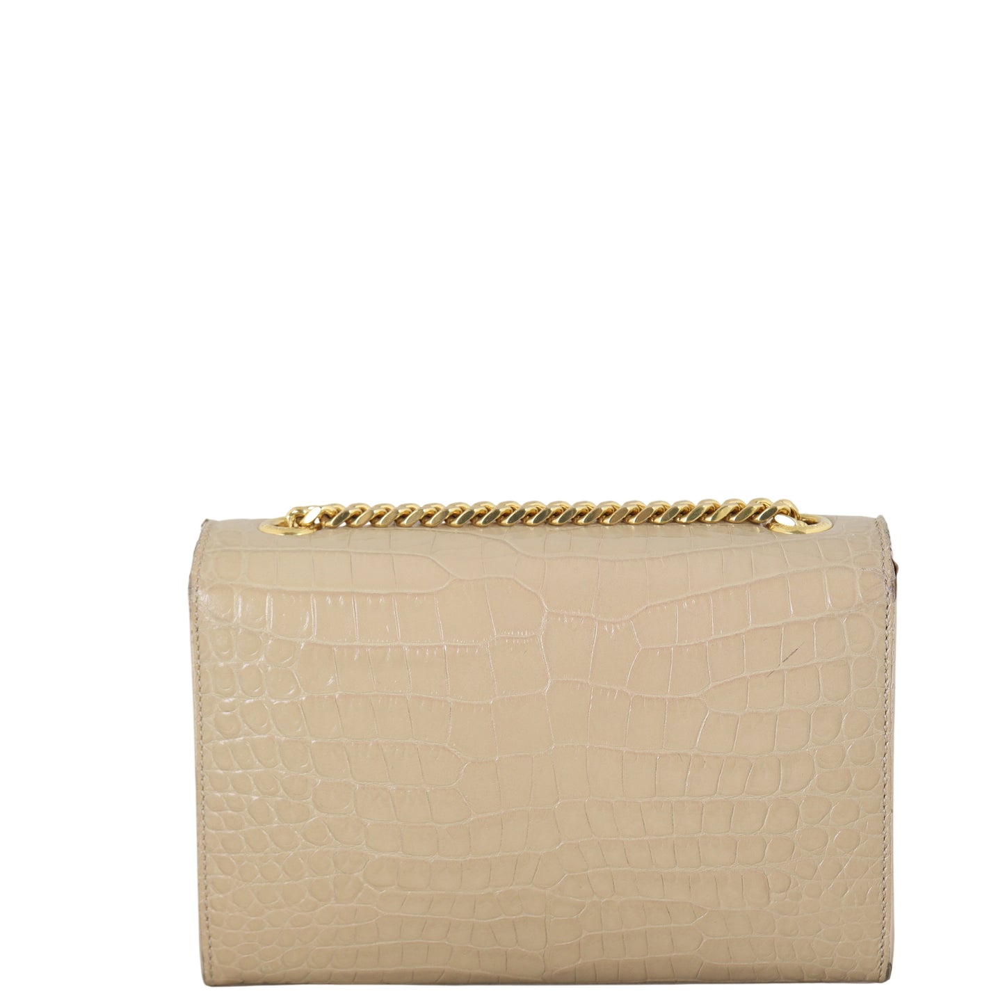 Saint Laurent Kate Tassel Chain Bag Small Croc-Embossed