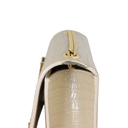 Saint Laurent Kate Tassel Chain Bag Small Croc-Embossed